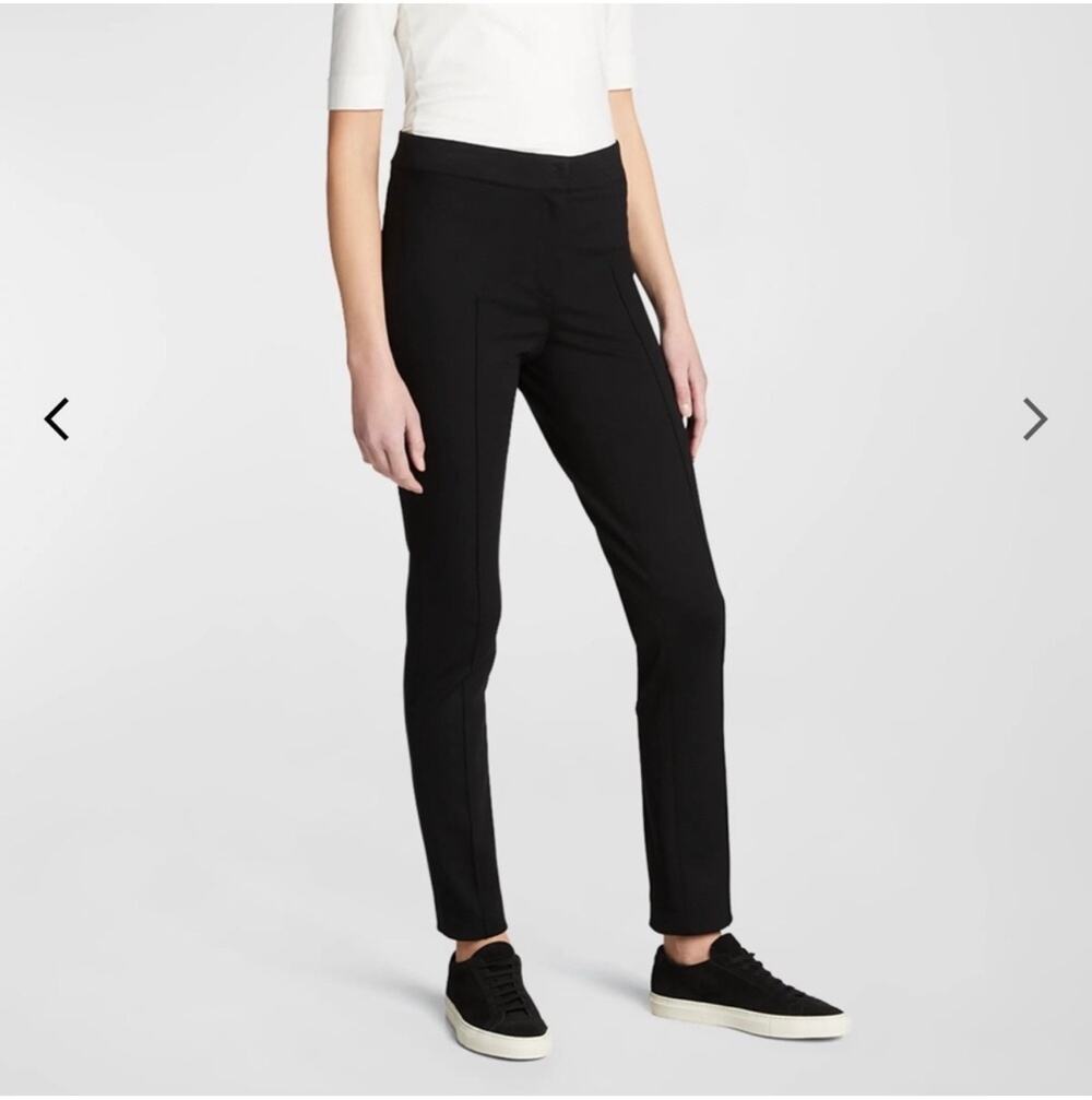Akris Punto Pants Womens 12 Black Mara Skinny Pintuck Seam Classic Stretch Work